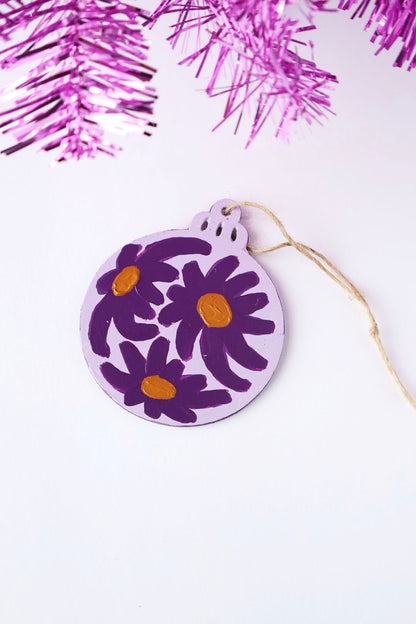 Trippy Floral Hand Painted Ornament