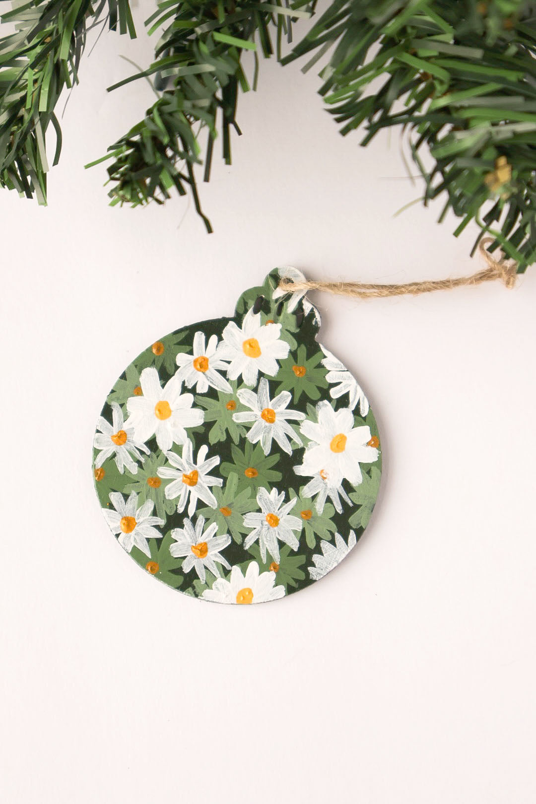 Daisy Patch Hand Painted Ornament