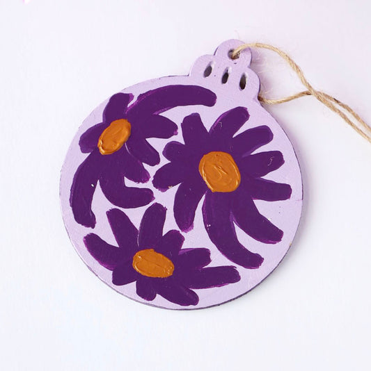 Trippy Floral Hand Painted Ornament