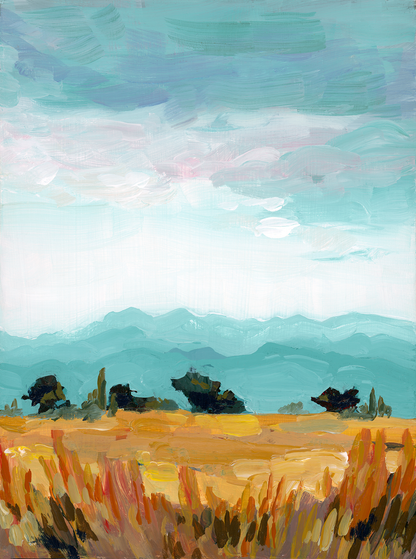 "Wheat Fields in Summer" Original Painting