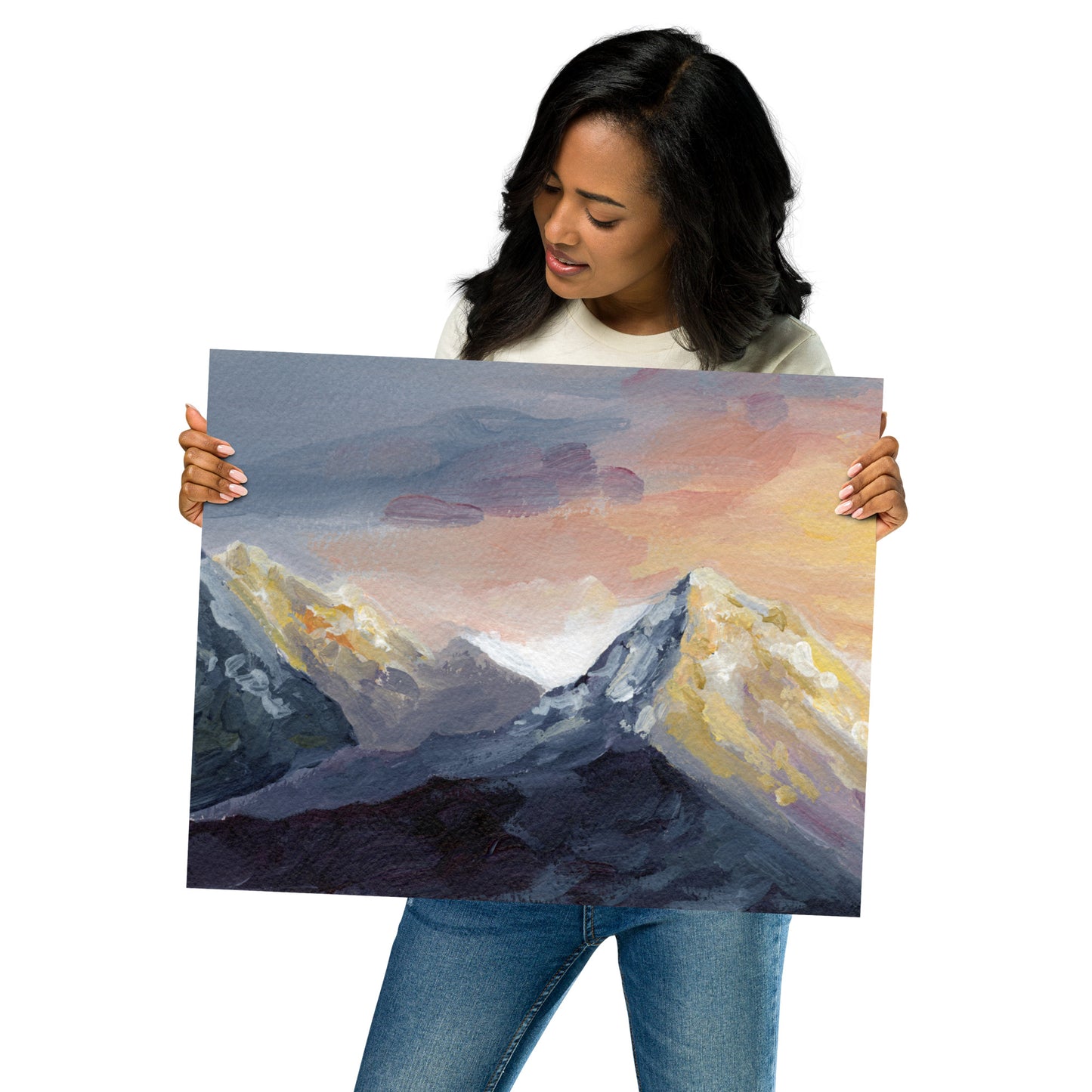 A Sunset Cast on Mountains