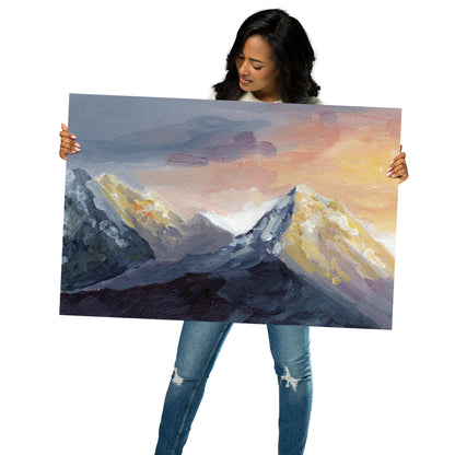 A Sunset Cast on Mountains